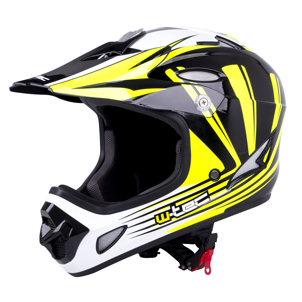 Downhill prilba W-TEC FS-605 Allride - Extinction Pink - Yellow Graphic