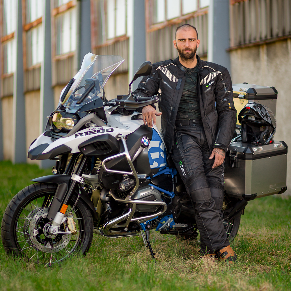 Pánská moto bunda W-TEC Kamicer - černo-šedá