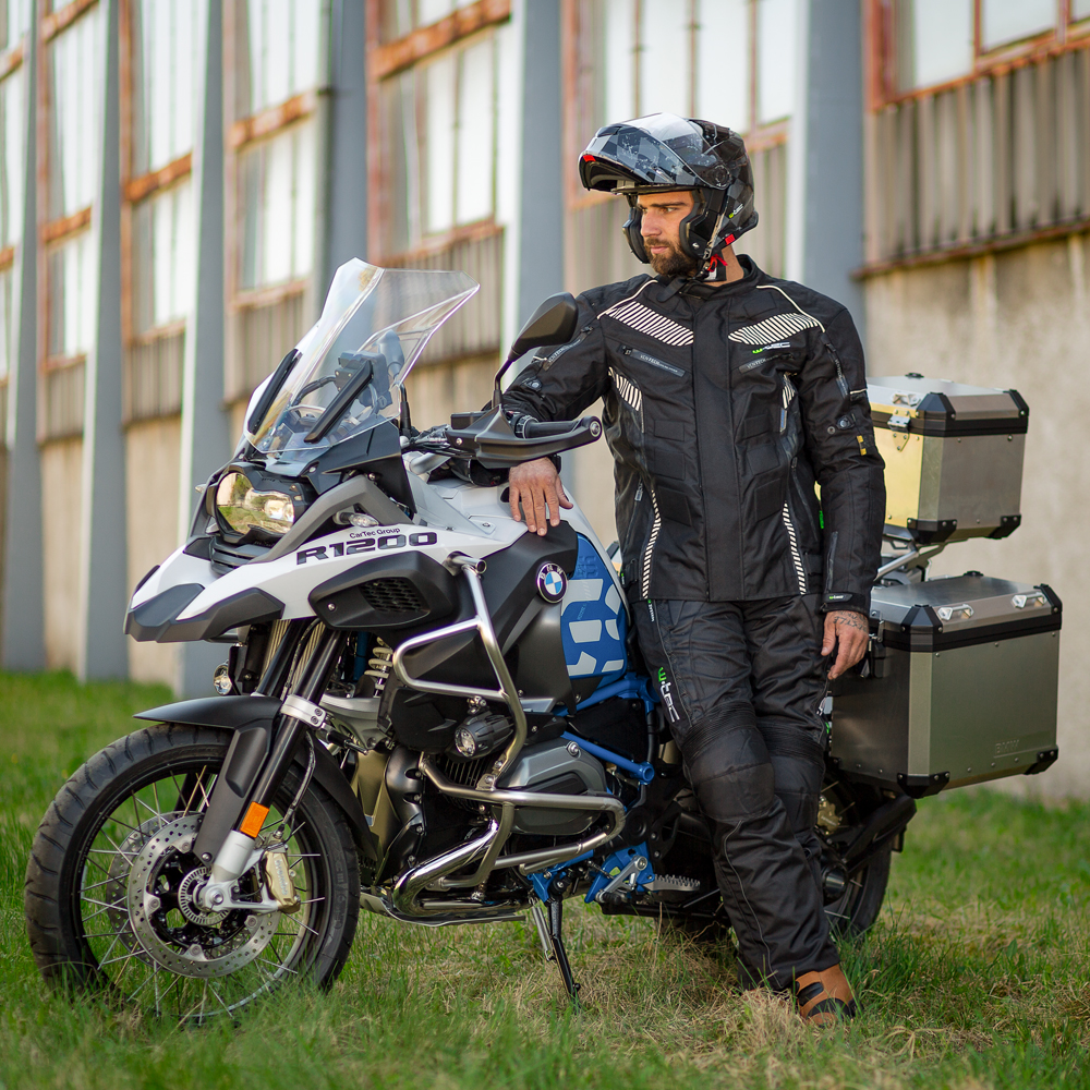 Pánská moto bunda W-TEC Kamicer - černo-šedá