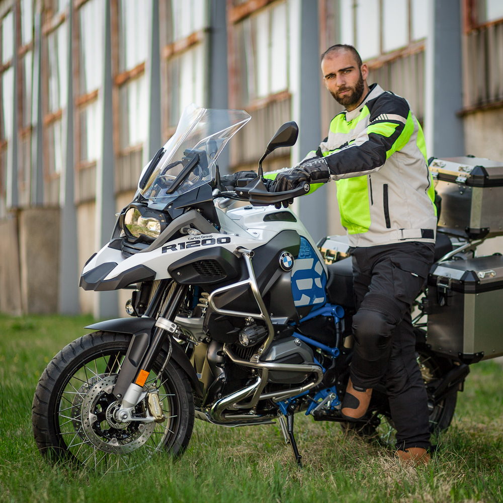 Pánská letní moto bunda W-TEC Saigair - Fluo Yellow-Gray