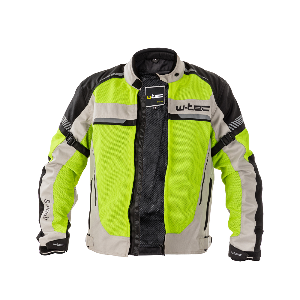 Pánská letní moto bunda W-TEC Saigair - Fluo Yellow-Gray