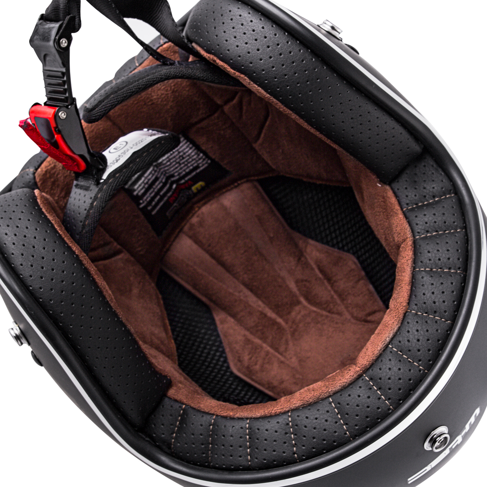 Moto přilba W-TEC Black Heart Kustom - Skull Horn, matně černá