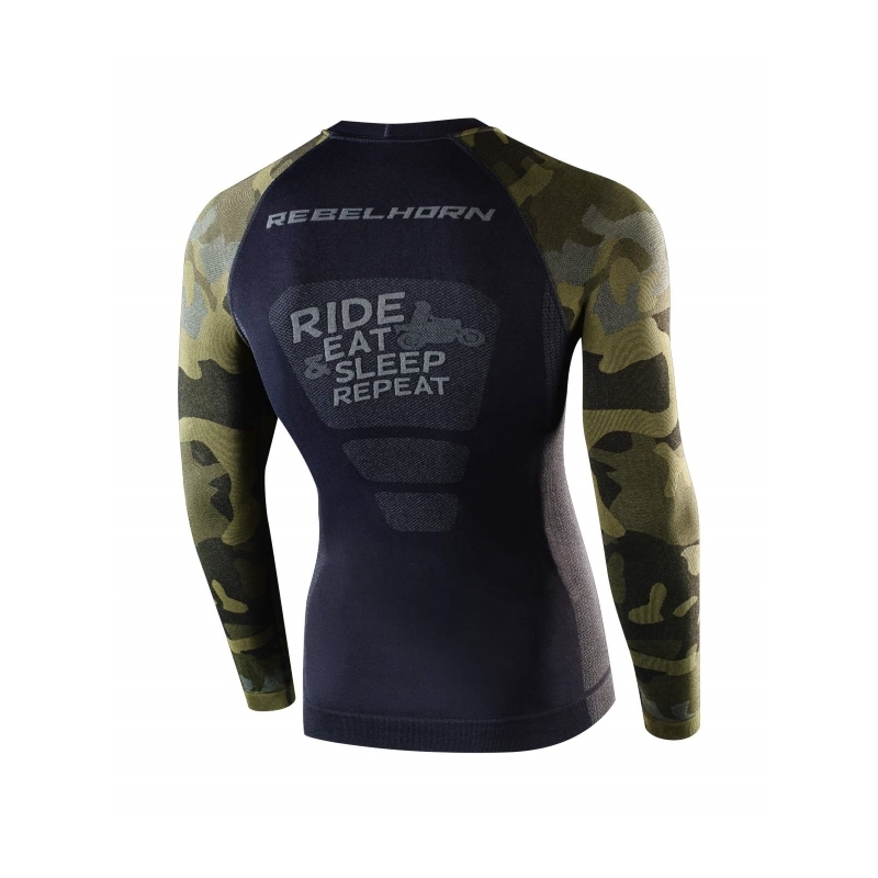 Moto thermo triko Rebelhorn Freeze Jersey LS - černá-kamufláž