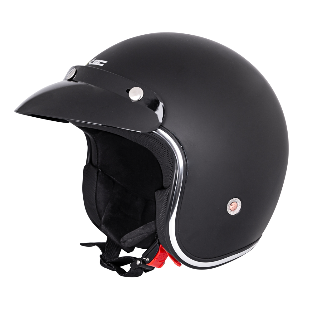 Moto přilba W-TEC YM-629SV se sluneční clonou - černá lesk - matně černá
