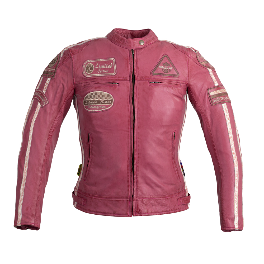 Dámská kožená moto bunda W-TEC Sheawen Lady Pink - růžová - růžová