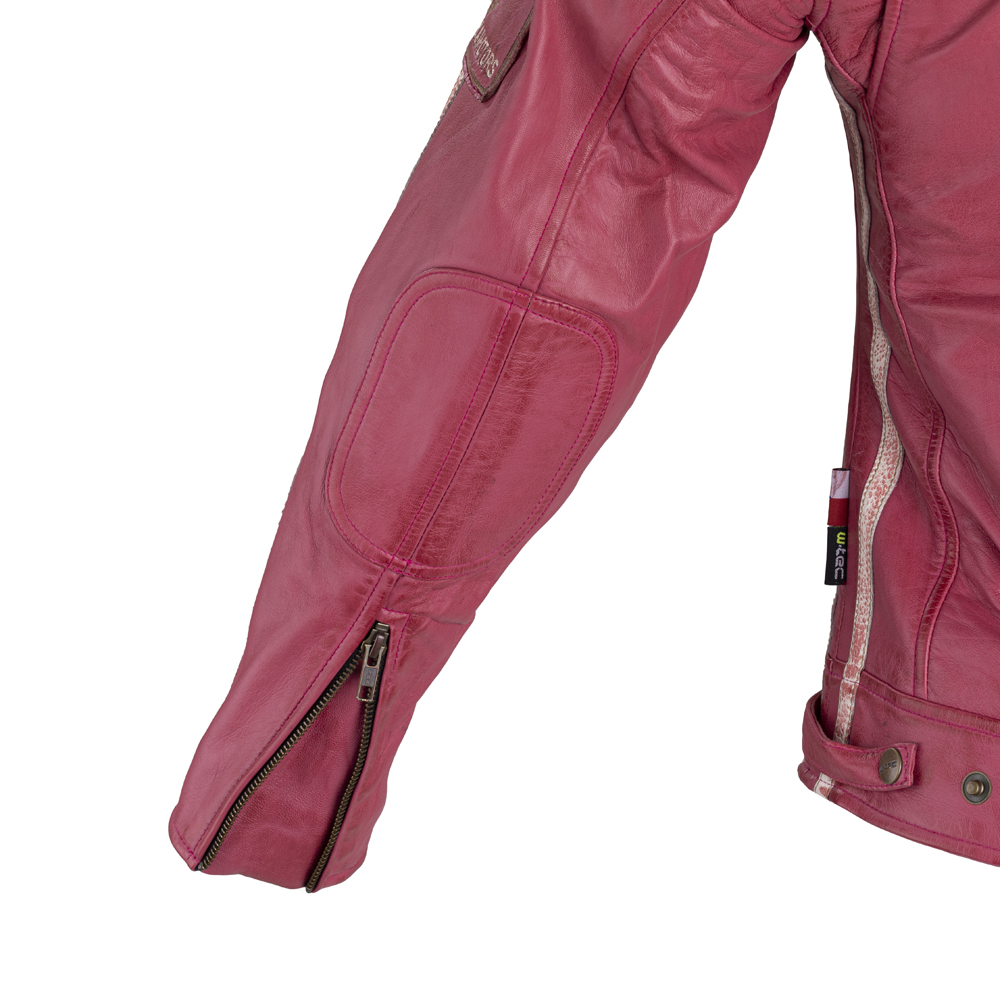 Dámská kožená moto bunda W-TEC Sheawen Lady Pink - růžová
