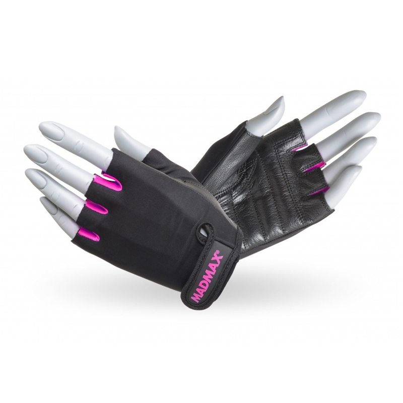Fitness rukavice MadMax Rainbow - čierno-ružová