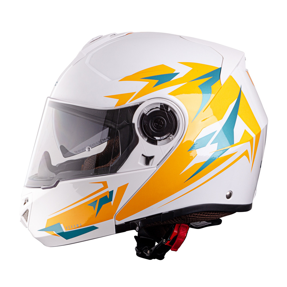 Výklopná prilba W-TEC Vexamo PP Graphic s Pinlockom - White Graphic