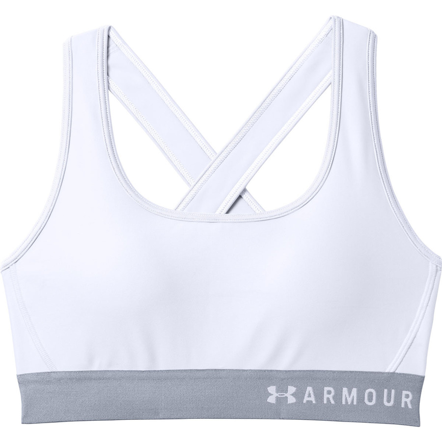 Dámska športová podprsenka Under Armour Mid Crossback - White