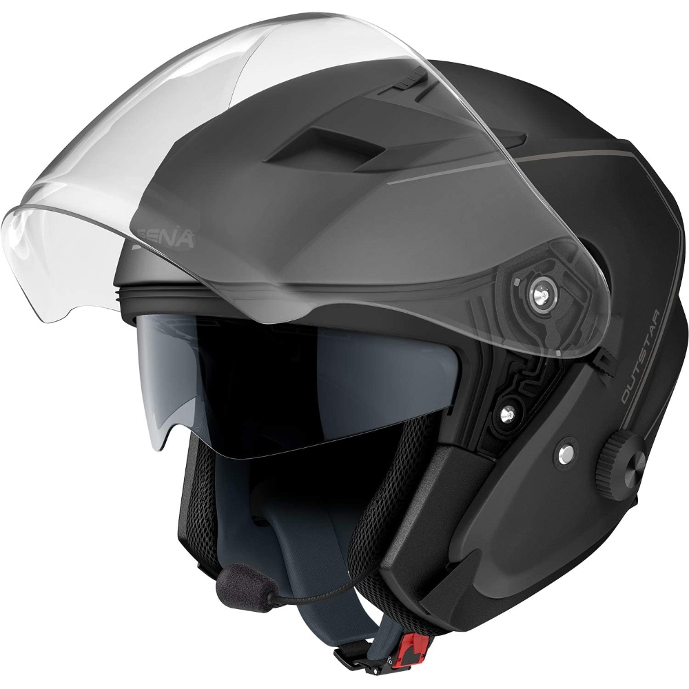 Moto přilba SENA Outstar s integrovaným headsetem - matně černá