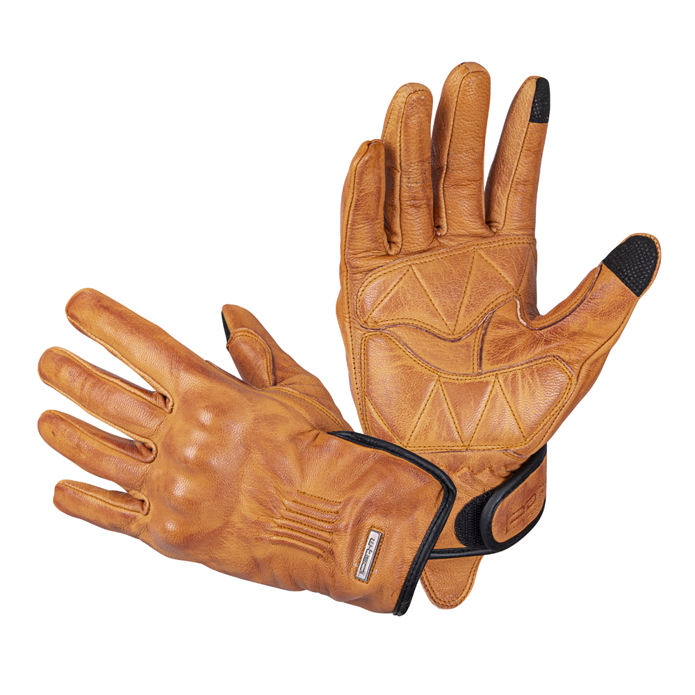 Kožené moto rukavice W-TEC Dahmer - svetlo hnedá
