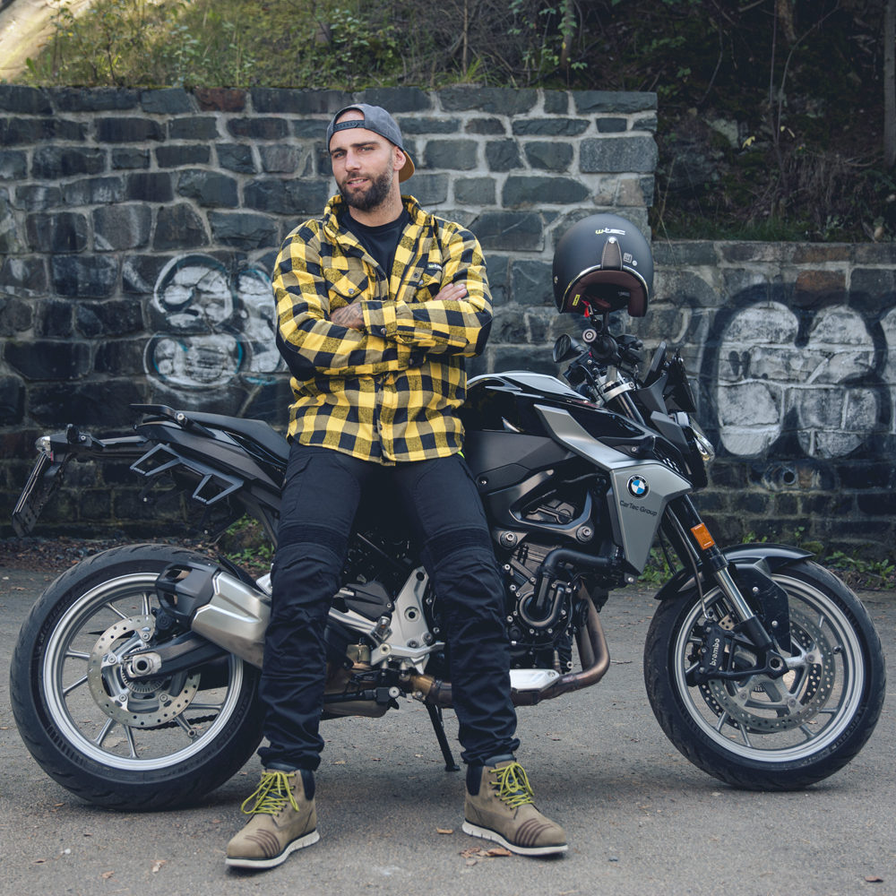 Pánské moto jeansy W-TEC Aredator - černá
