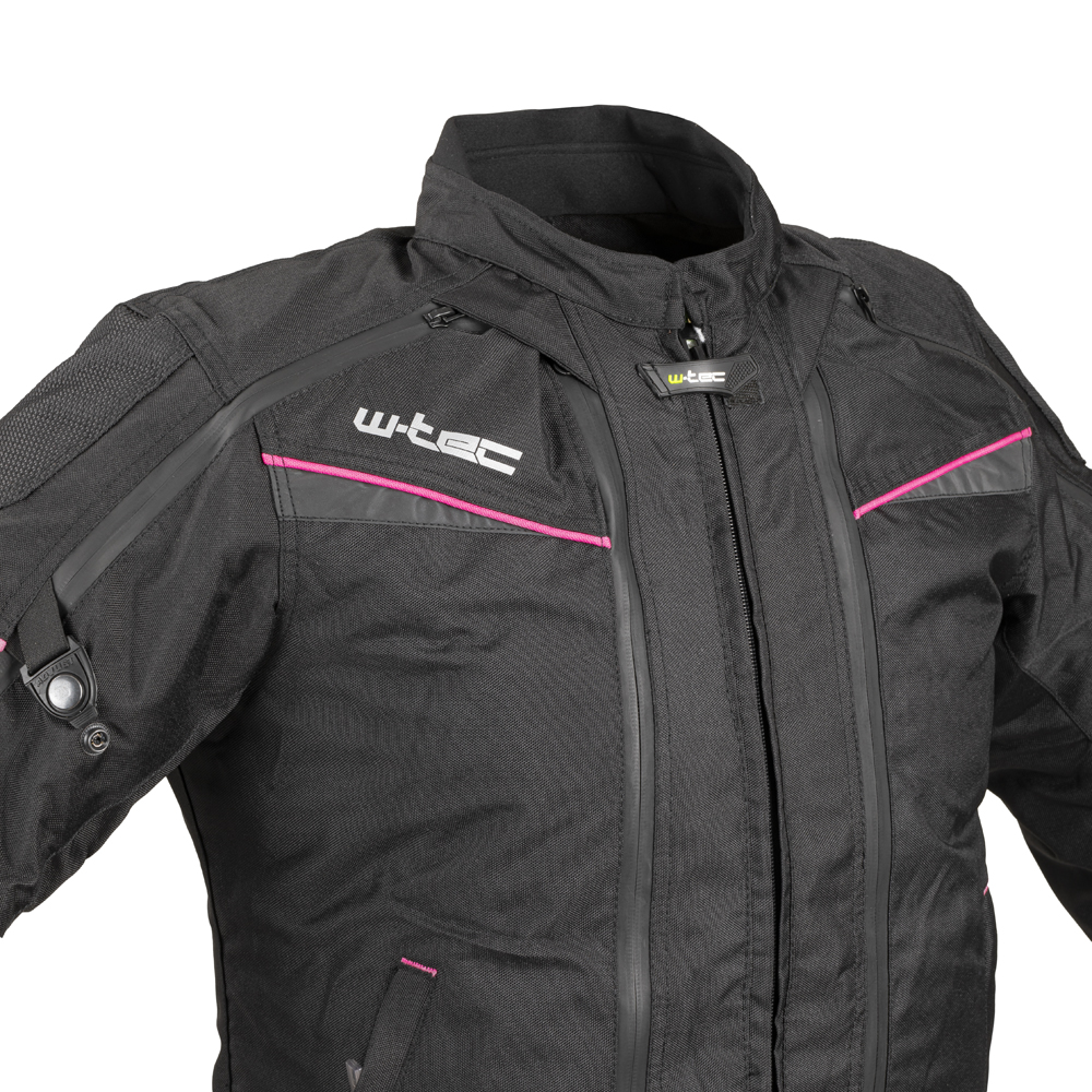 Dámská moto bunda W-TEC Progair Lady - černo-růžová