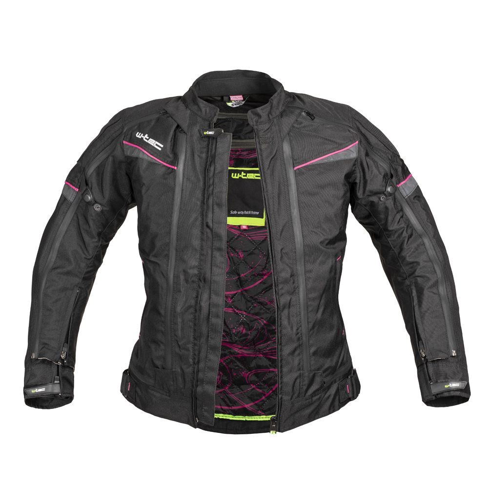Dámská moto bunda W-TEC Progair Lady - černo-růžová