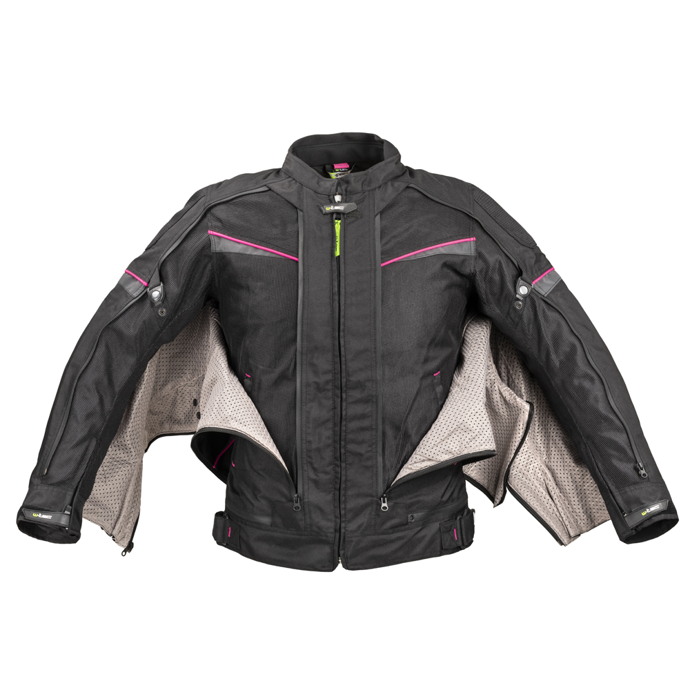 Dámská moto bunda W-TEC Progair Lady - černo-růžová