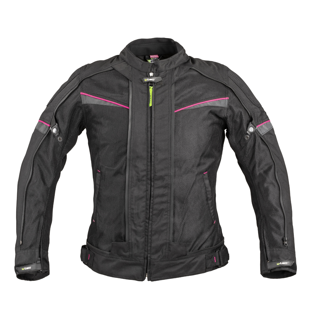 Dámská moto bunda W-TEC Progair Lady - černo-růžová
