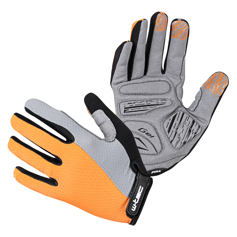 Motokrosové rukavice W-TEC Vilasar - fluo zelená - fluo oranžová