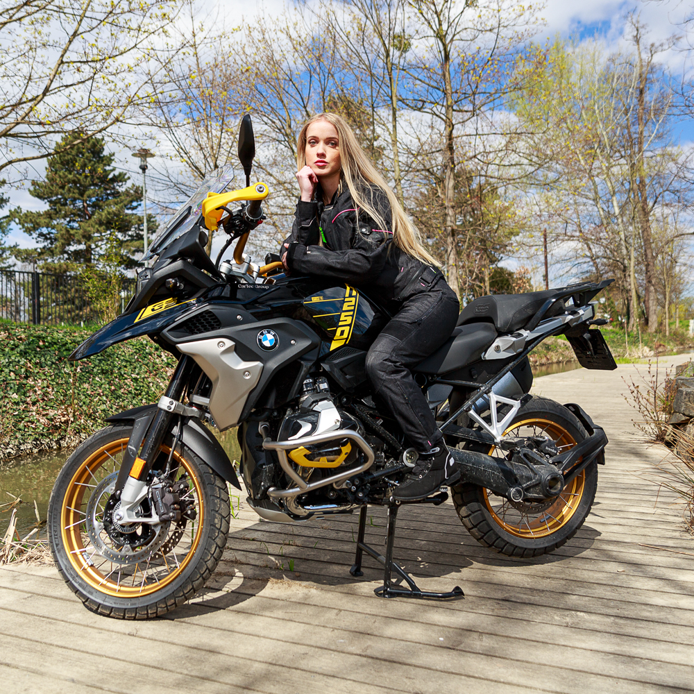 Dámská moto bunda W-TEC Progair Lady - černo-růžová