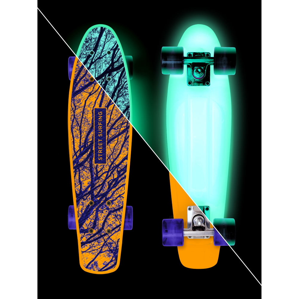 Glow In The Dark Penny Board Street Surfing Beach Board Glow Mystic Forest 22.5