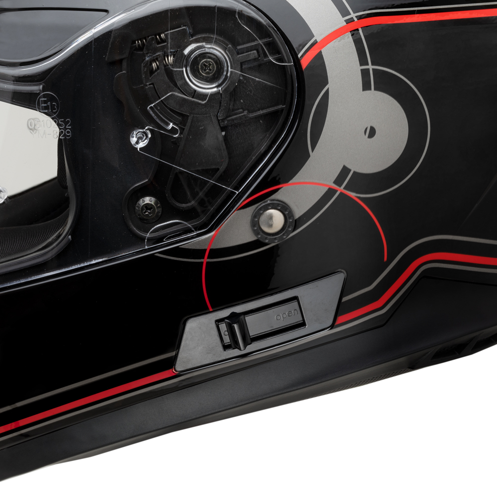 Moto prilba W-TEC Yorkroad Fusion - Black Grey Red Glossy