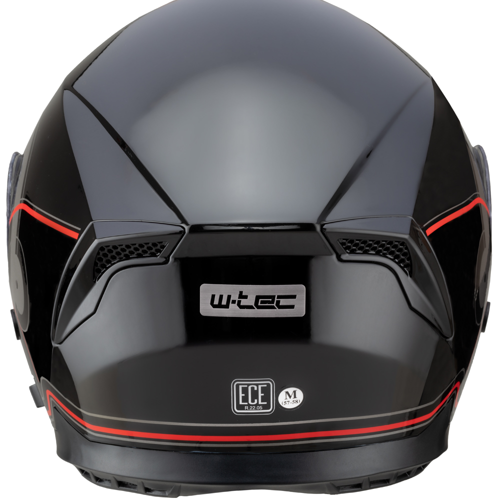 Moto prilba W-TEC Yorkroad Fusion - Black Grey Red Glossy