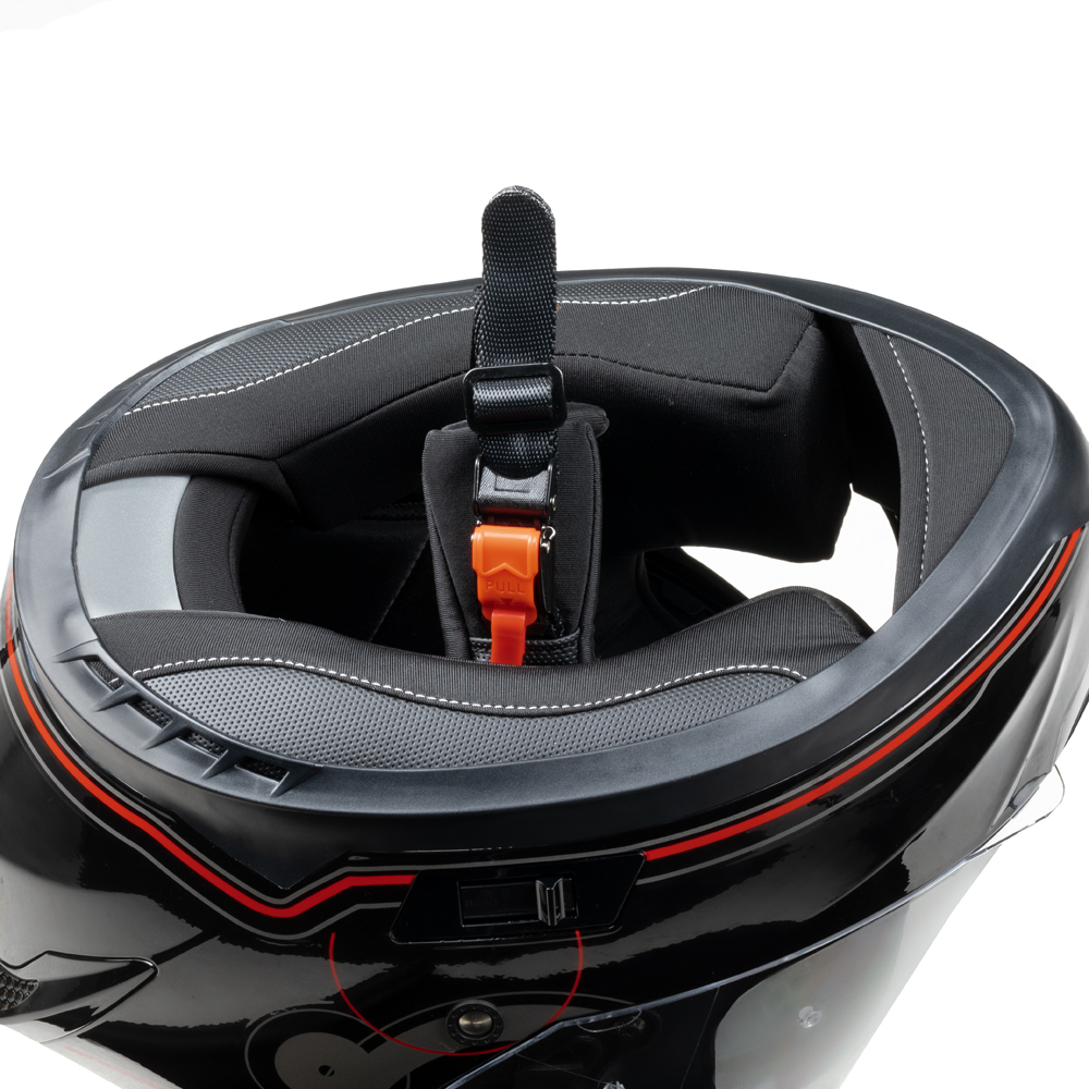 Moto prilba W-TEC Yorkroad Fusion - Black Grey Red Glossy