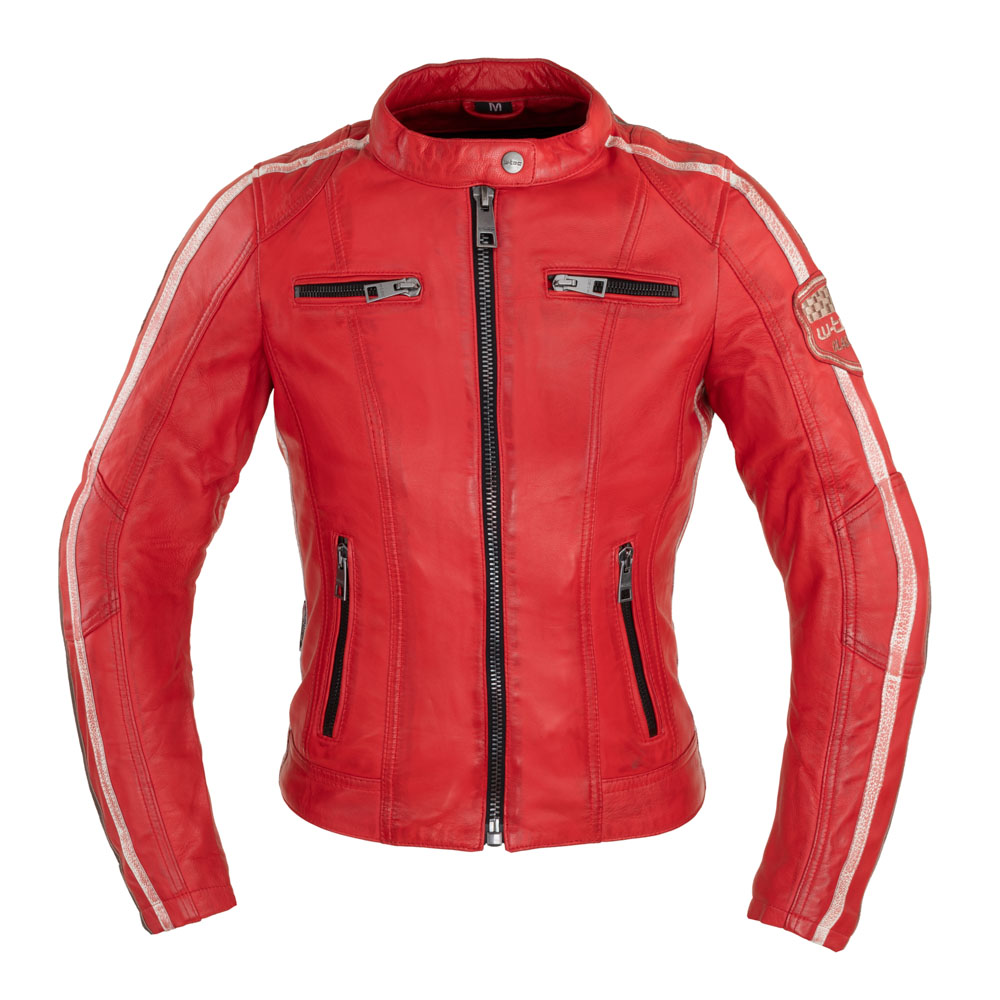 Dámska kožená bunda W-TEC Umana - červená - červená