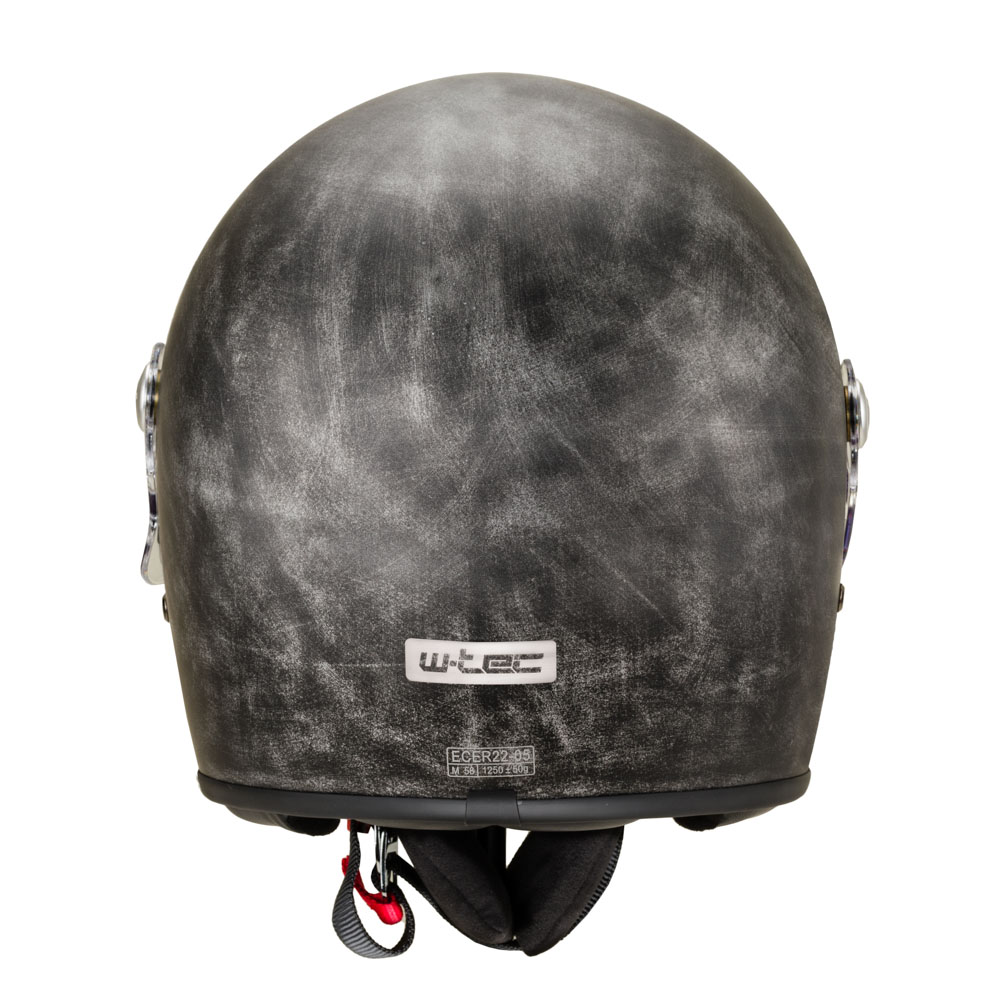 Moto prilba W-TEC Cruder Brindle - žíhaná strieborná