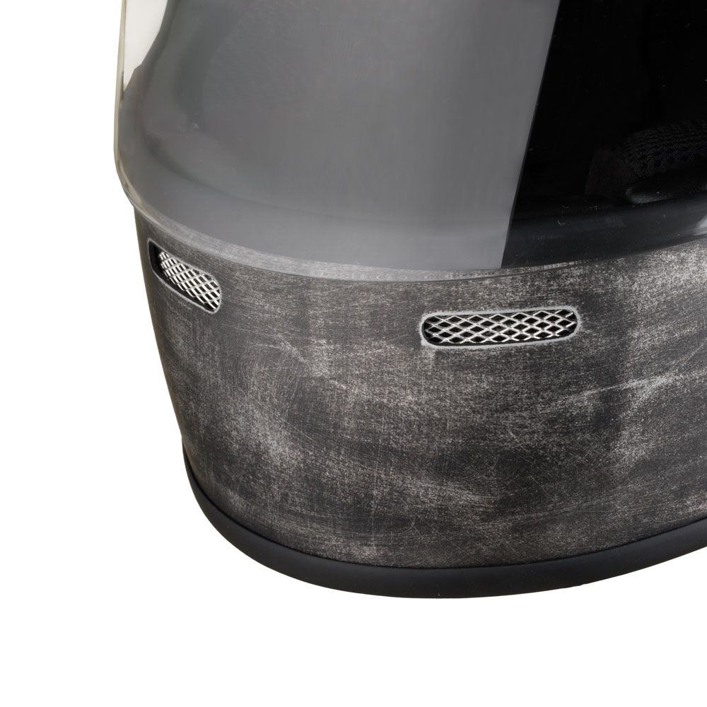 Moto prilba W-TEC Cruder Brindle - žíhaná strieborná