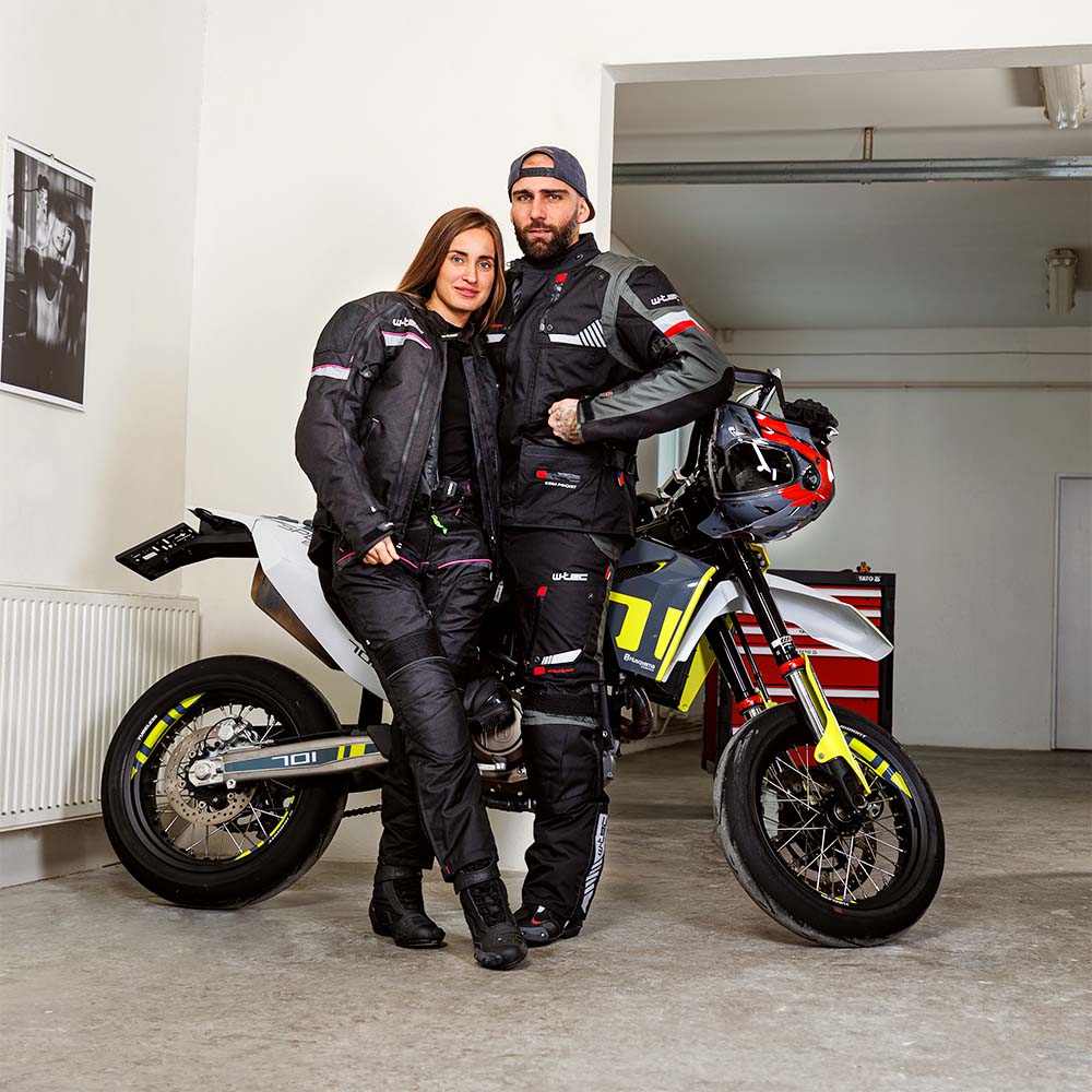 Dámská moto bunda W-TEC Progair Lady - černo-růžová