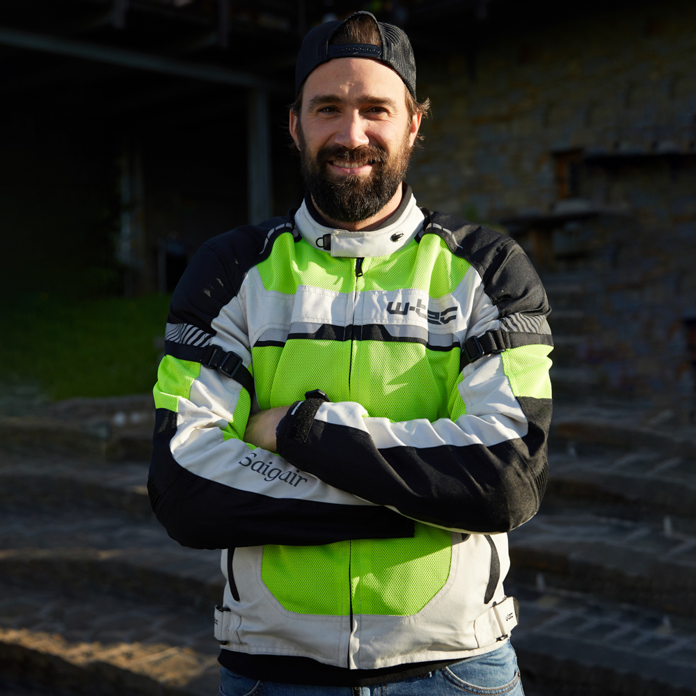 Pánská letní moto bunda W-TEC Saigair - Fluo Yellow-Gray