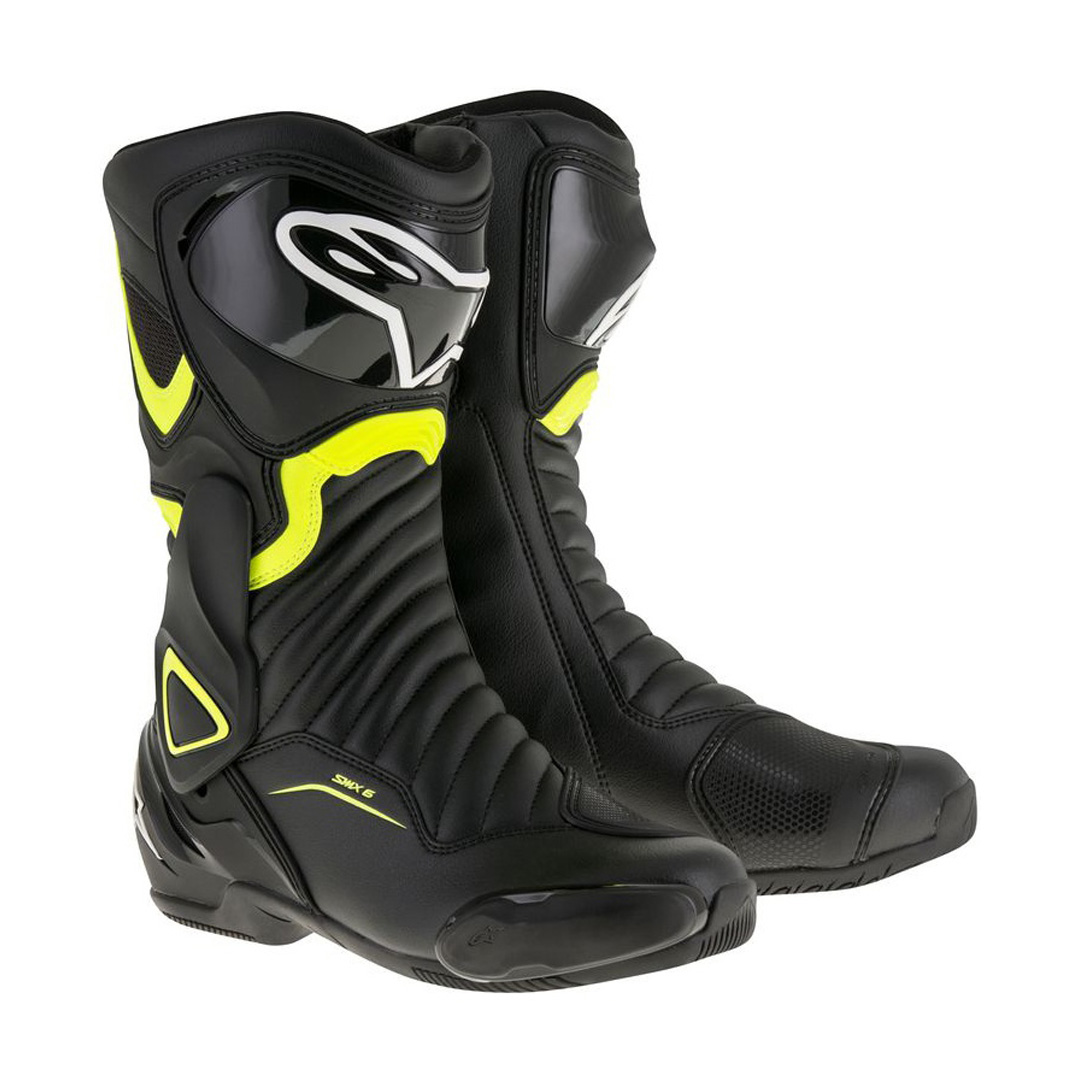 Women s Motorcycle Boots Alpinestars S MX 6 Black Fluo Yellow 2022 inSPORTline