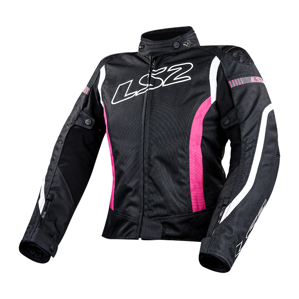 Women s Motorcycle Jacket LS2 Gate Black Pink
