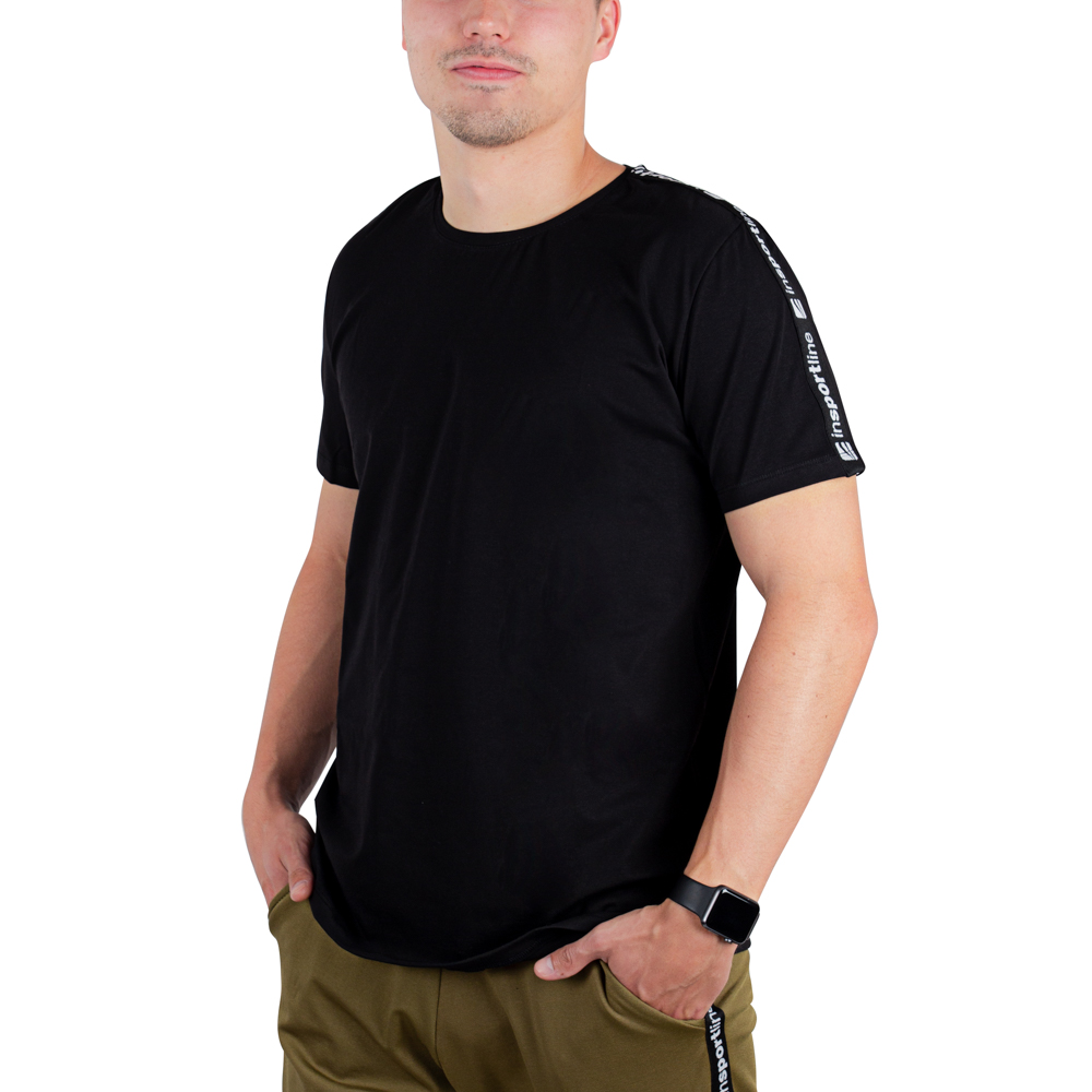 Pánské triko inSPORTline Overstrap - černá - černá