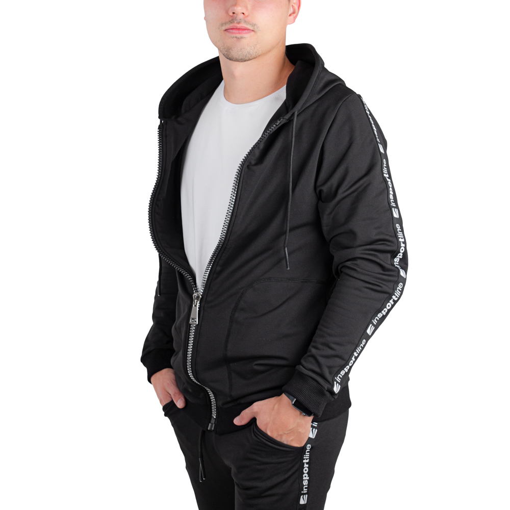 Pánská tepláková bunda inSPORTline Comfyhoodie Man - černá