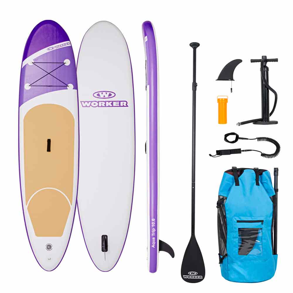 Paddleboard s příslušenstvím WORKER WaveTrip 10'6" G2 - Wisteria Violet
