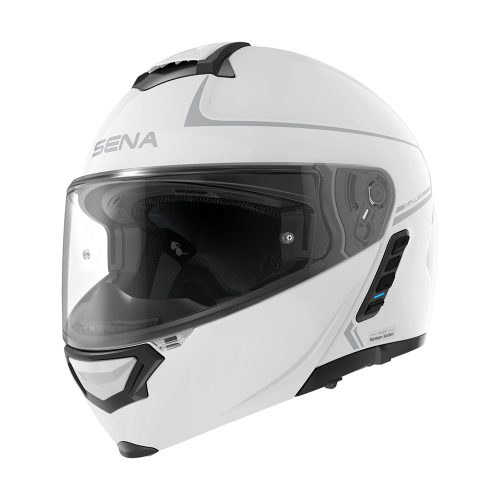 Moto přilba SENA Impulse s integrovaným Mesh headsetem Shine White -  inSPORTline