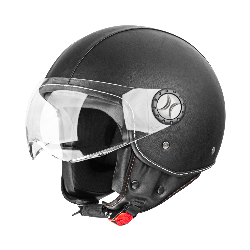 Helma na skútr W-TEC FS-701LB Leather Black - černá