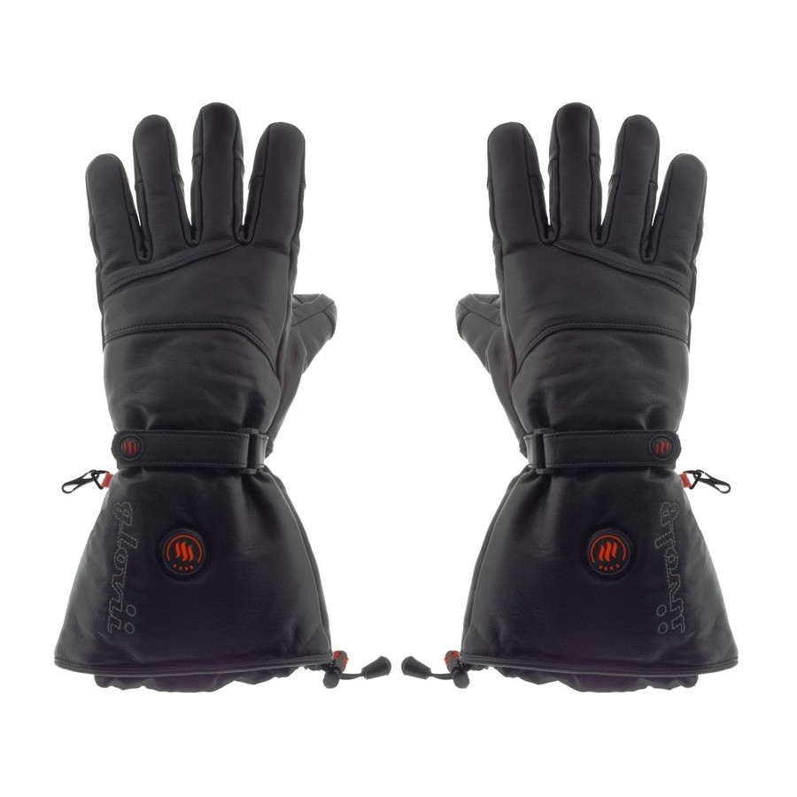 Kožené vyhřívané lyžařské a moto rukavice Glovii GS5 - černá - černá