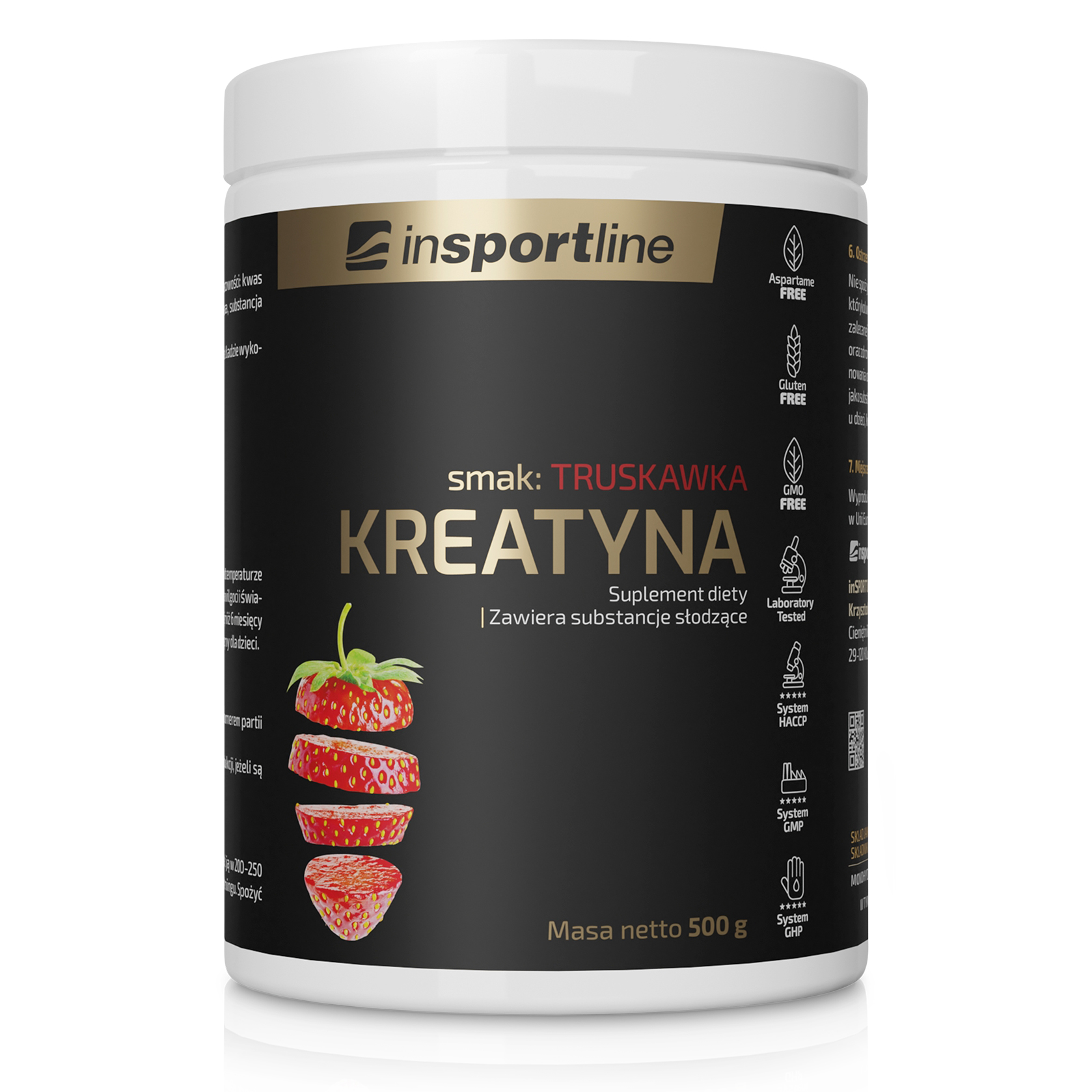 Kreatyna inSPORTline PREMIUM truskawka MONOHYDRAT 500g