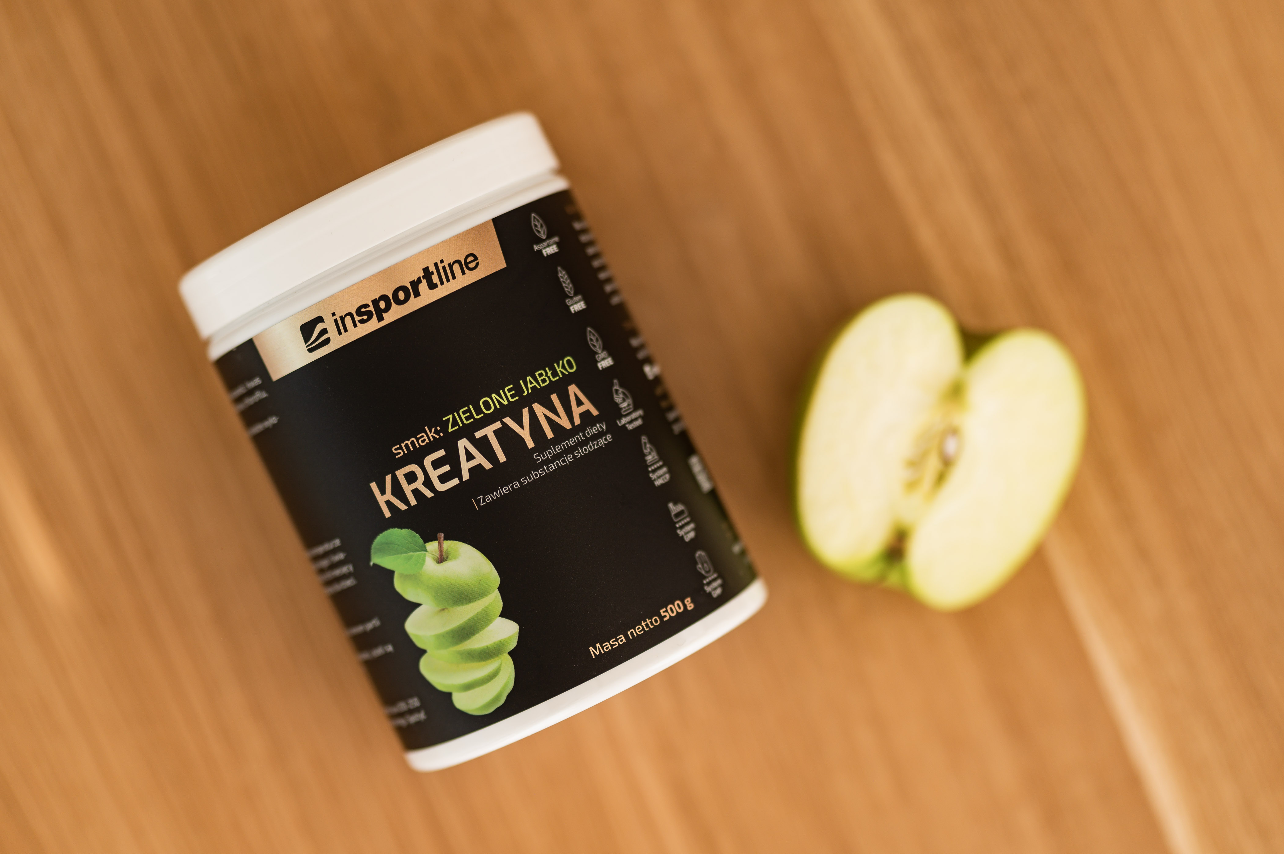 Kreatyna inSPORTline PREMIUM Zielone jabłko MONOHYDRAT 500g