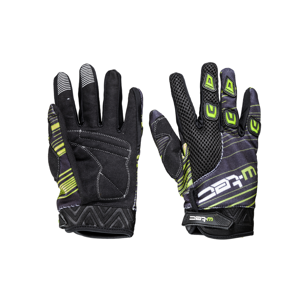 Moto rukavice W-TEC Heralt - modrá - zelená