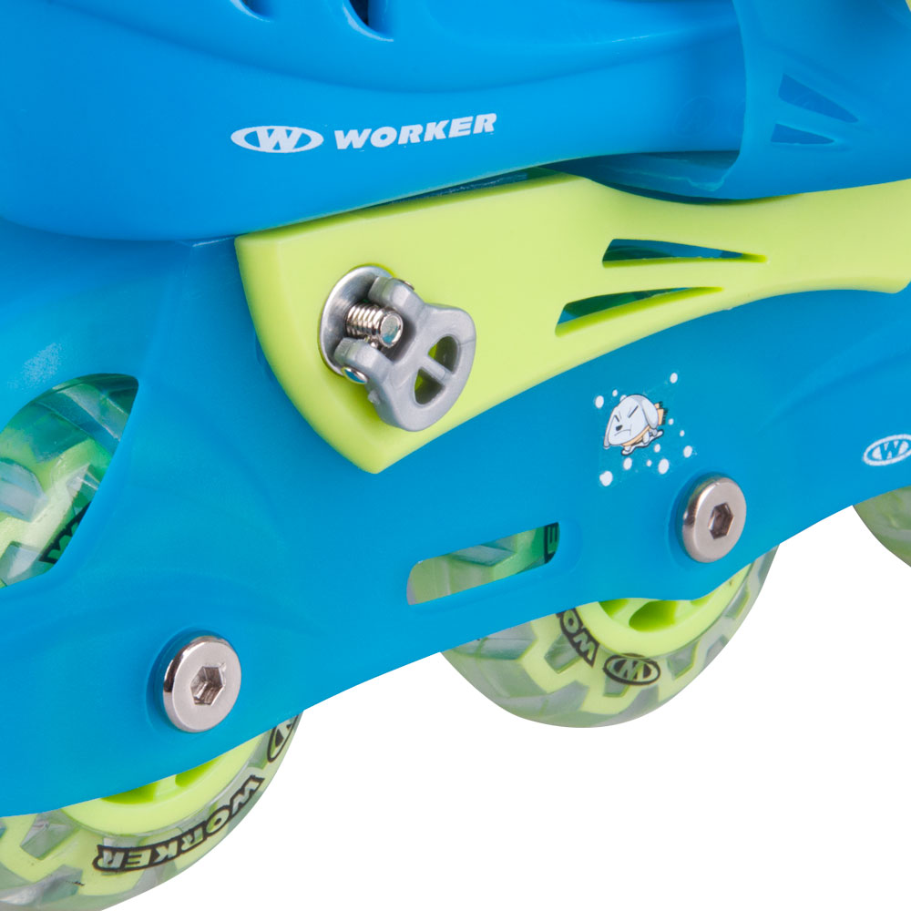 Detské kolieskové korčule WORKER TriGo Skate LED - so sv. kolieskami - modrá