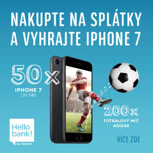 Nakupte na splátky s Hello Bank a vyhrajte iPhone 7 nebo fotbalový míč Adidas