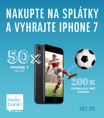 Nakupte na splátky s Hello Bank a vyhrajte iPhone 7 nebo fotbalový míč Adidas