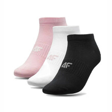 Dámské kotníkové ponožky 4F SOD003 3 páry - White+Pink+Deep Black