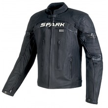 Pánská kožená moto bunda Spark Dark - černá