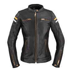 Damen Leder Motorradjacke W-TEC Stripe Lady