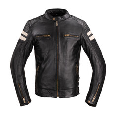 Herren Leder Motorradjacke W-TEC Stripe