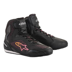 Women’s Motorcycle Shoes Alpinestars Stella FASTER-3 Rideknit Black/Yellow/Pink